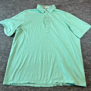 CRIQUET Mens Golf Polo Shirt Large Pine Forest‎ Short Sleeve Seafoam Green